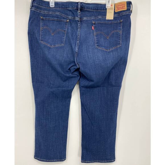Levi's Womens 414 Classic Straight Blue Denim Jeans NEW 24W Short - Picture 2 of 11
